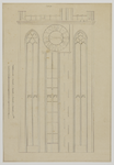 216379 Opstand van de zuidgevel van de tweede geleding van de Domtoren te Utrecht.